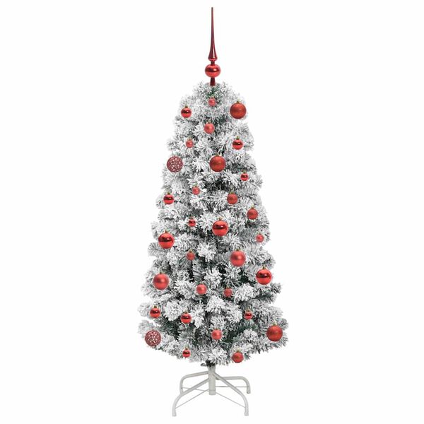 vidaXL K&uuml;nstlicher klappbarer Weihnachtsbaum Gr&uuml;n und Wei&szlig; 120 cm