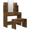 vidaXL Schminktisch-Set R&auml;uchereiche 96x40x142 cm