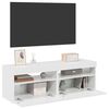 vidaXL TV-Schränke mit LED-Leuchten 2 Stk. Hochglanz-Weiß 60x35x40 cm