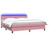 vidaXL Boxspringbett mit Matratze & LED Rosa 180x210 cm Samt
