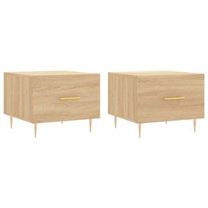 vidaXL Couchtische 2 Stk. Sonoma-Eiche 50x50x40 cm Holzwerkstoff