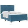 vidaXL Boxspringbett mit Kopfteil Dunkelblau 140 x 190 cm Samt