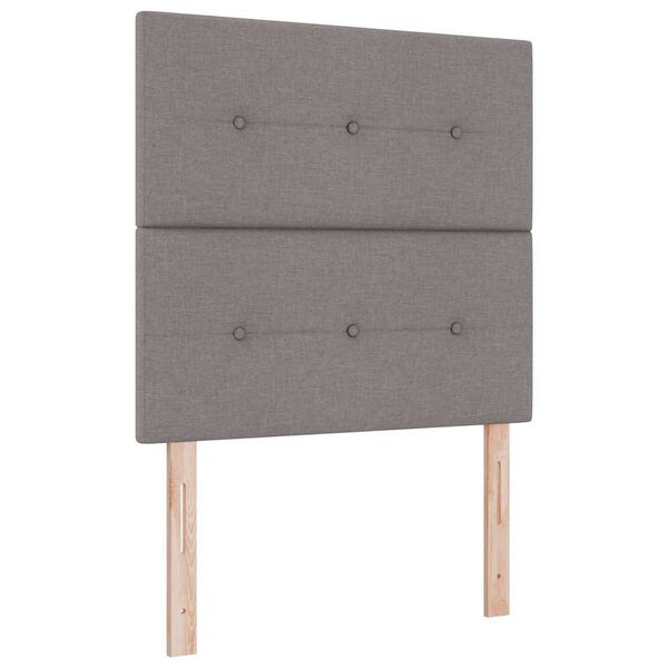 vidaXL Boxspringbett mit Matratze Taupe 100 x 200 cm Stoff