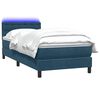 vidaXL Boxspringbett mit Matratze & LED Dunkelblau 80x210 cm Samt