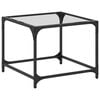 vidaXL Couchtisch mit Glasplatte Transparent 50x50x40 cm Stahl