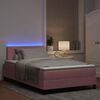 vidaXL LED Boxspringbett mit Matratze mit LED Rosa 120 x 200 cm Samt
