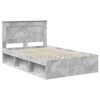 vidaXL Bettrahmen Beton Grau 135 x 190 cm Massives Kiefernholz