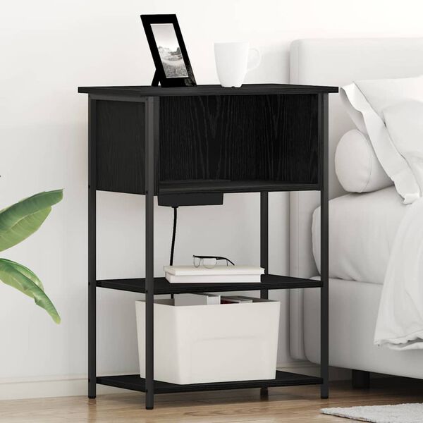 vidaXL Nachttisch Schwarz Eichen-Optik 55 x 31 x 76 cm Holzwerkstoff