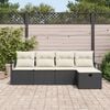 vidaXL Sofa Set mit Kissen 5 pcs Schwarz und Creme Poly-Rattan