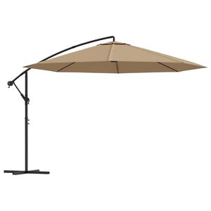 vidaXL Ampelschirm mit Stahl-Mast 350 cm Taupe