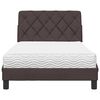 vidaXL Bett mit Matratze Dunkelbraun 100x200 cm Stoff