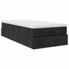 vidaXL Ottoman-Bett mit Matratze Schwarz 90x200 cm Stoff