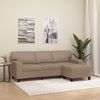 vidaXL 3-Sitzer-Sofa mit Hocker Cappuccino-Braun 180 cm Kunstleder