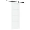 vidaXL Schiebet&uuml;r Wei&szlig; und Schwarz 83 x 232 cm Massives Kiefernholz