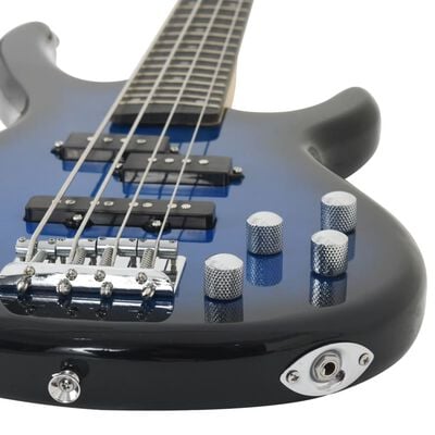 vidaXL E-Bass für Anfänger mit Tasche Blau und Schwarz 4/4 46"