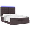 vidaXL Ottoman-Bett mit Matratze & LEDs Dunkelbraun 140x190 cm Stoff