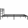 vidaXL Bettgestell mit Kopfteil Metall Schwarz 180x200 cm