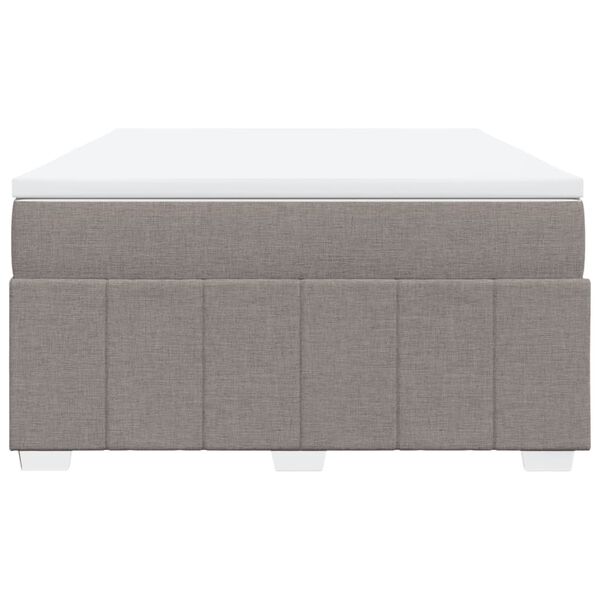 vidaXL Boxspringbett mit Matratze Taupe 140x200 cm Stoff