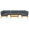 vidaXL Sofa Set mit Kissen Uni 6 pcs Anthrazit Massivholz Akazie