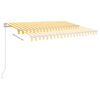 vidaXL Markise Automatisch mit LED & Windsensor 3x2,5 cm Gelb & Wei&szlig;