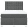 vidaXL Boxspringbett mit Matratze Dunkelgrau 140x190 cm Stoff