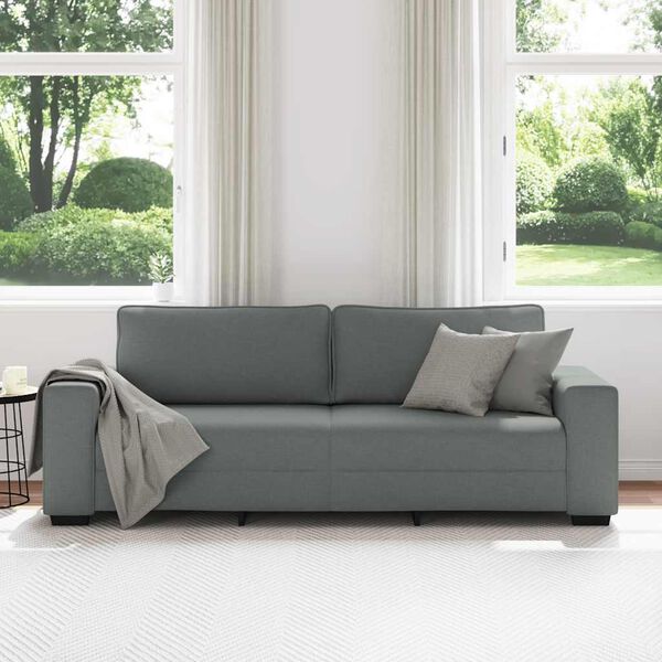 vidaXL 3-Sitzer-Sofa Dunkelgrau 220x77x82 cm Stoff