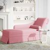 vidaXL Chaiselongue mit Nackenrolle und Rechter Armlehne Rosa Samt