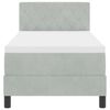 vidaXL Boxspringbett mit Matratze Hellgrau 80 x 200 cm Samt