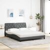 vidaXL Bett mit Matratze Dunkelgrau 160x200 cm Stoff