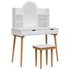 vidaXL Schminktisch-Set FAUSKE 5 pcs Wei&szlig; 100 x 50 x 143 cm