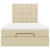 vidaXL Ottoman-Bett mit Matratze & LEDs Creme 120x200 cm Stoff