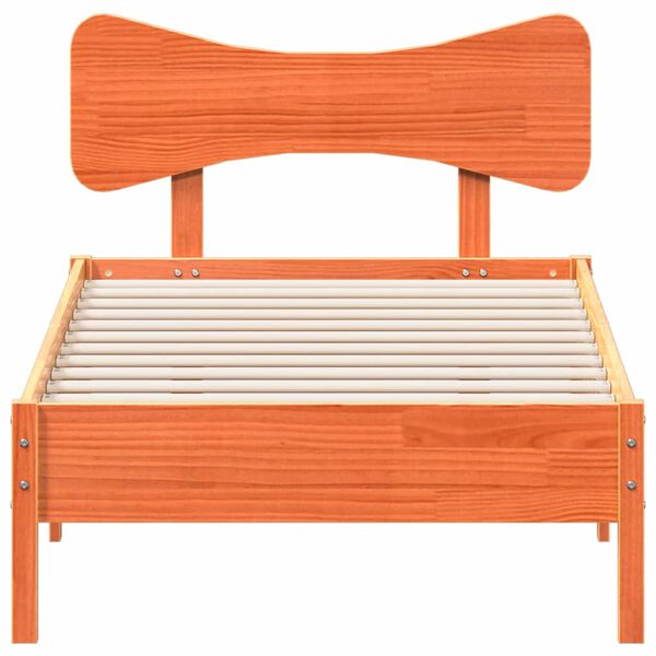 vidaXL Massivholzbett ohne Matratze Wachsbraun 90x200 Kiefernholz