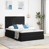 vidaXL Bett mit Stauraum und LED mit LED Schwarz 140 x 190 cm Samt
