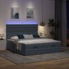 vidaXL Ottoman-Bett mit Matratzen & LEDs Dunkelgrau 180x200 cm Samt