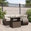 vidaXL 5-tlg. Garten-Sofagarnitur mit Kissen Braun Poly Rattan