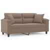 vidaXL 2-Sitzer-Sofa mit Kissen Taupe 140 cm Mikrofasergewebe