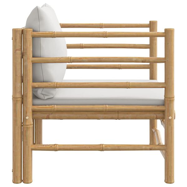 vidaXL Gartensessel mit Hellgrauen Kissen Bambus