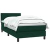 vidaXL Boxspringbett mit Matratze Dunkelgr&uuml;n 90x210 cm Samt