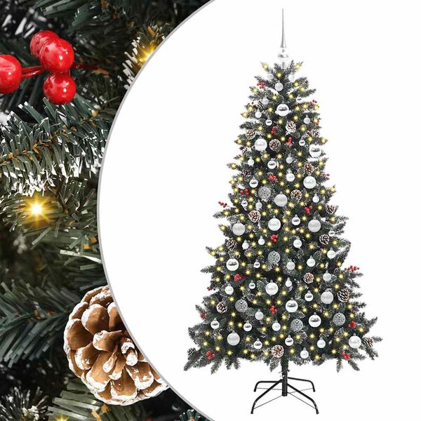 vidaXL K&uuml;nstlicher Weihnachtsbaum Gr&uuml;n 180 cm PVC, Plastik und Stahl