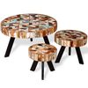vidaXL 3-tlg. Couchtisch-Set Altholz Massiv