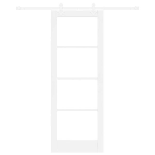 vidaXL Schiebetür Weiß 78 x 211 cm Massivholz Kiefer und Glas