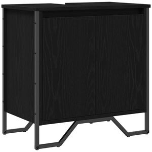 vidaXL Waschbeckenschrank Schwarz Eichen-Optik 60 x 35 x 60 cm