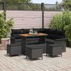 vidaXL Garten-Sofa-Set mit Kissen mit Speicher 9 pcs Schwarz