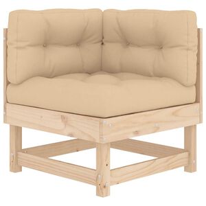 vidaXL Ecksofa mit Kissen Massivholz Kiefer