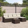 vidaXL Sofa Set mit Kissen mit Speicher 6 pcs Braun Poly-Rattan