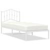 vidaXL Bettgestell mit Kopfteil Metall Wei&szlig; 90x190 cm