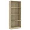 vidaXL B&uuml;cherregal 4 F&auml;cher Sonoma-Eiche 60x24x142 cm Holzwerkstoff