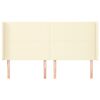 vidaXL Kopfteil mit Ohren Creme 203x16x118/128 cm Kunstleder