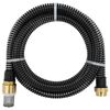 vidaXL Saugschlauch mit Messing-Anschl&uuml;ssen Schwarz 1,1" 7 m PVC