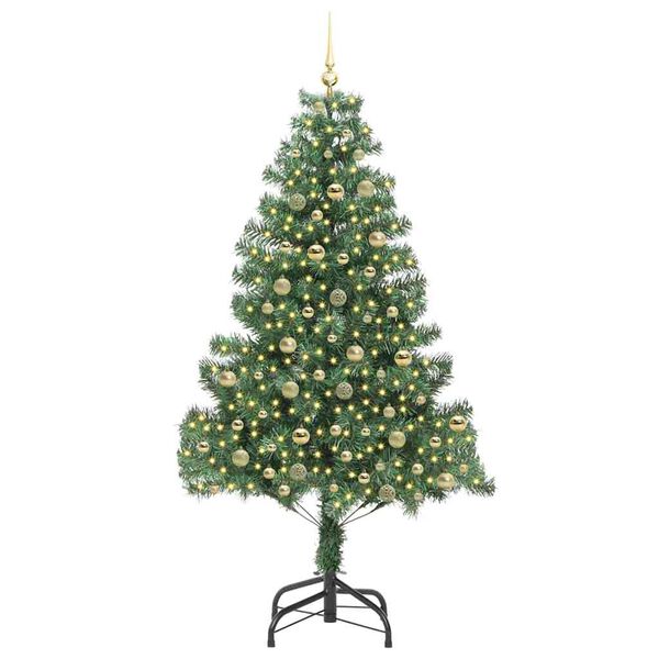 vidaXL Weihnachtsbaum mit 300 LEDs mit St&auml;nder Gr&uuml;n 210 cm PVC